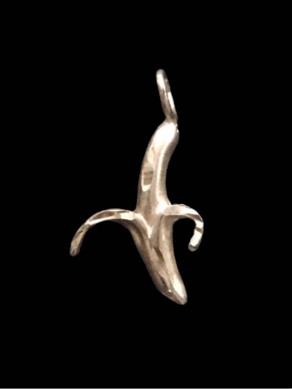 Vintage 925 Sterling Silver Peeled Banana Pendant Charm 3D Fruit 1.05g Diamond C